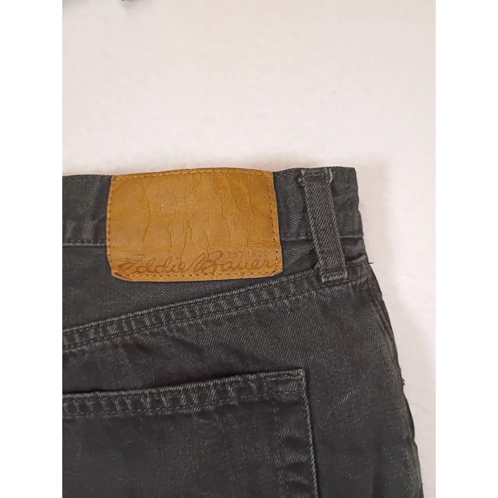 Rugged Gorpcore Eddie Bauer Mens 35x32 Charcoal Black Straight Leg Cotton Jeans